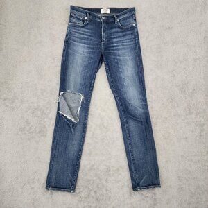 Agolde Women's Premium Distressed Skinny Jeans Size 27 Blue Denim  27CT